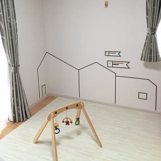 こいのぼり/マスキングテープ　壁/まねっこさせてもらいました/建売/無印良品...などのインテリア実例 - 2017-04-11 10:34:13