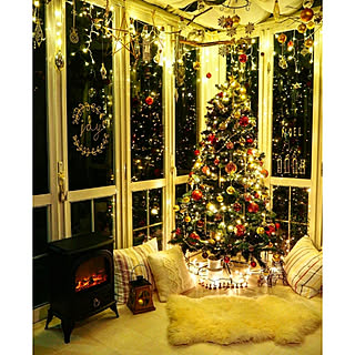 vintageラグ カーペット 暖炉、猫、クリスマス、クリスマス