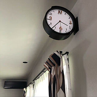 壁紙グレー/両面時計/IKEA/壁/天井のインテリア実例 - 2021-08-10 15:40:18