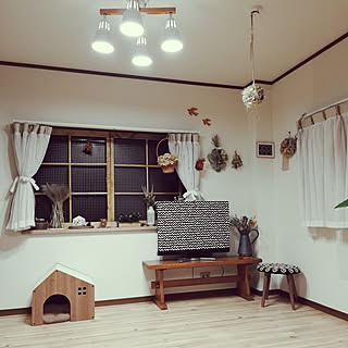 部屋全体/照明器具/ドライフラワーのある暮らし/フライングボール/テレビカバー手作り...などのインテリア実例 - 2022-11-17 00:45:30