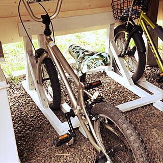 自転車スタンド/DIY/男前/自転車置き場/ガーデンdiy...などのインテリア実例 - 2020-05-04 19:14:49