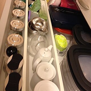 キッチン/同じ様な物を並べたい♡/ニトリ購入品/収納のインテリア実例 - 2014-04-05 01:10:36