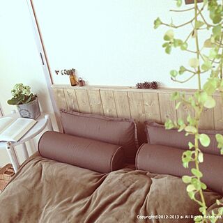 ベッド周り/手作り板壁/ミニチュア/DIY/室内グリーン...などのインテリア実例 - 2013-03-15 16:36:43