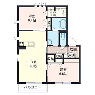 部屋全体/間取り図/入居前/来月引越し/2LDK...などのインテリア実例 - 2017-11-12 00:31:13