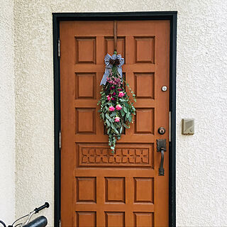 玄関/入り口/スワッグ手作り/花のある暮らしのインテリア実例 - 2018-10-14 08:08:59