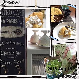 キッチン/ブリキ看板/朝食はパンケーキ/おうちcafe/築35年...などのインテリア実例 - 2016-08-18 10:15:02