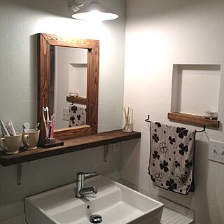 バス/トイレ/照明/洗面ボール/洗面所の壁/洗面鏡のインテリア実例 - 2013-10-28 21:16:27