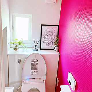 トイレ/トイレの壁/白ピンク/お気に入りのカラー/バス/トイレのインテリア実例 - 2021-06-14 13:17:04