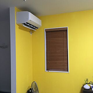 木製ブラインド/黄色の壁/壁/天井のインテリア実例 - 2016-08-15 22:18:36