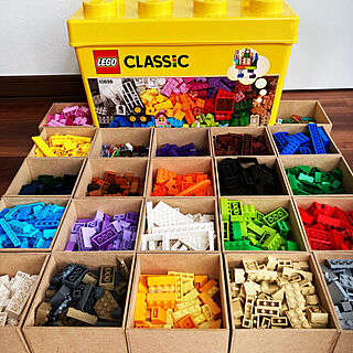 収納ボックスDIY/収納DIY /LEGOクラシック/子供部屋/LEGOブロック...などのインテリア実例 - 2021-02-05 12:11:16