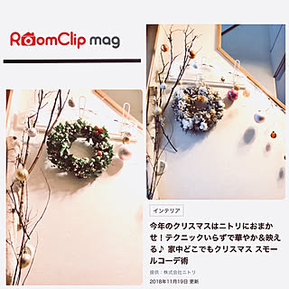 玄関/入り口/クリスマス/ほっこり空間/自然と暮らしたい/花が好き...などのインテリア実例 - 2018-11-23 18:15:40