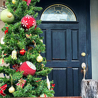 枕木/クリスマスツリー/玄関ドア/メリークリスマス/リノベーション...などのインテリア実例 - 2022-12-24 17:51:05