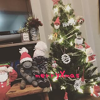 リメ缶/クリスマスツリー/ソックモンキー/100均/雑貨...などのインテリア実例 - 2015-12-25 14:46:56