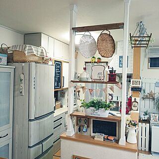 キッチン/DIY/黒板/セリア/食器棚リメイク...などのインテリア実例 - 2016-10-05 21:43:52