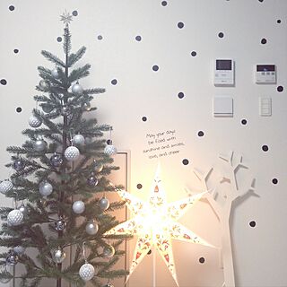 壁/天井/クリスマス/ウォールステッカー/白黒/IKEA 照明...などのインテリア実例 - 2016-11-14 17:16:31