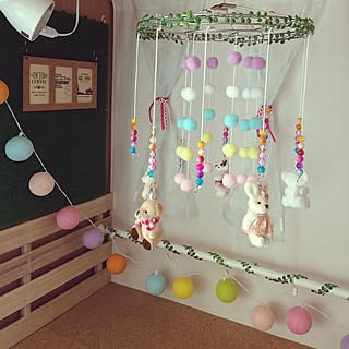 ハンドメイド ベッドメリーのおしゃれなアレンジ 飾り方のインテリア実例 Roomclip ルームクリップ