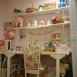 ベッド周り/アンティーク/ハンドメイド/Cath kidston/ベッドルーム...などのインテリア実例 - 2016-07-01 21:47:56