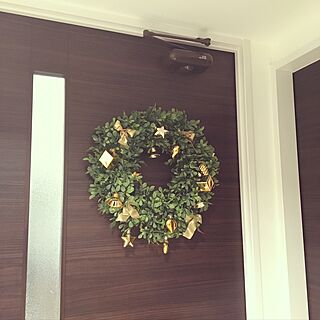 玄関/入り口/クリスマスリース/フェイクグリーン/IKEAファミリー割引/IKEA　のインテリア実例 - 2016-12-01 23:36:25