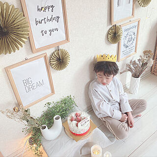 3COINS/お誕生日おめでとう/7歳になりました♡/誕生日飾り付け/Instagram→su_yuko...などのインテリア実例 - 2021-01-05 21:51:06