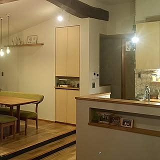 部屋全体/黒板塗料/スキップフロア/古い梁/カフェ風...などのインテリア実例 - 2017-02-27 23:00:47