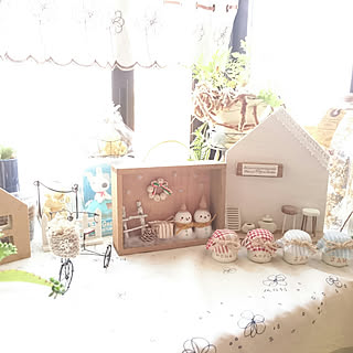 棚/クリスマス/kaoriさんの作品♡/minneで購入♡/ほっこり♡...などのインテリア実例 - 2018-11-15 17:40:21