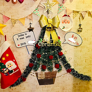 棚/イベント/子供/クリスマス/クリスマスツリー壁飾り...などのインテリア実例 - 2018-12-14 22:17:12