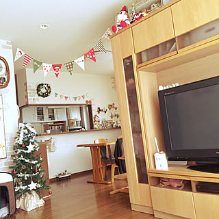 部屋全体/クリスマスリース/ガーランド/クリスマスツリー/2018.12.7...などのインテリア実例 - 2018-12-07 17:38:49