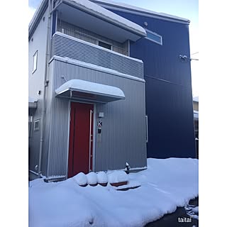 玄関/入り口/オーダーデザイン表札/スタイリッシュを目指したつもり/外観/雪かき前...などのインテリア実例 - 2017-01-16 09:14:07