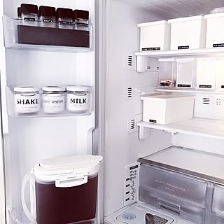 キッチン/収納/冷蔵庫/100均/モノトーン...などのインテリア実例 - 2016-05-20 11:17:47