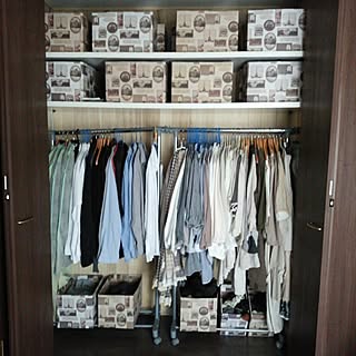 棚/ニトリのポールハンガー/セリアのフレンチ柄ペーパーボックスのインテリア実例 - 2016-02-26 08:29:32