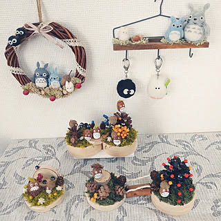 部屋全体/見て頂いてありがとうございます*ˊᵕˋ*/ハンドメイド/娘の作品/羊毛フェルト♡...などのインテリア実例 - 2020-04-07 11:16:44