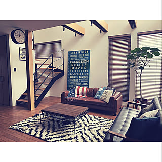 リビング/両面時計/ACME FURNITURE/タチカワブラインド/ブルックリンスタイル...などのインテリア実例 - 2019-02-18 20:57:20