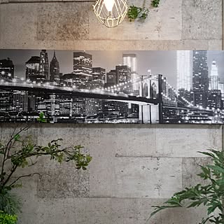 女性の、3LDK、家族住まいの「壁/天井」についてのインテリア実例