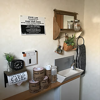 バス/トイレ/フェイクグリーン/スプレーカバー/セリアのボトル/ダイソー雑貨...などのインテリア実例 - 2019-02-05 09:16:37