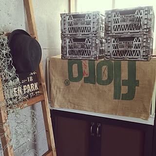 玄関/入り口/サビ風リメイク/コンテナBOX/ペンキ塗り替え/靴箱DIY...などのインテリア実例 - 2016-06-11 12:58:17