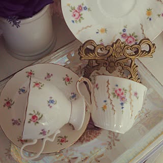 キッチン/アンティーク/食器/ピンク/薔薇...などのインテリア実例 - 2016-01-26 16:28:49