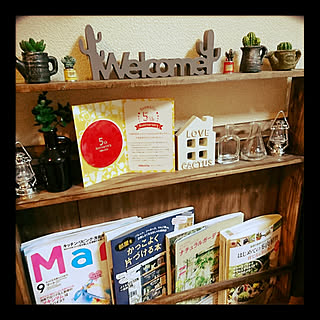 棚/DAISO&セリア&雑貨/たなDIY/welcomeサボテン/サボテン雑貨...などのインテリア実例 - 2017-08-04 00:04:01