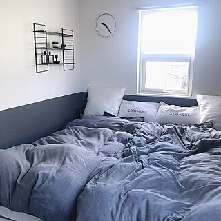 ベッド周り/寝室/ベッド/白黒/モノトーン...などのインテリア実例 - 2018-10-27 07:04:06