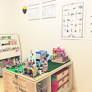 部屋全体/おもちゃ収納/プレイテーブル/子供の絵/LEGO...などのインテリア実例 - 2017-05-06 15:10:47