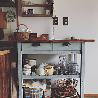 キッチン/作家さんの器/かご収納/かご/暮らし...などのインテリア実例 - 2018-04-08 09:25:01