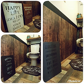 バス/トイレ/フォロー&いいね!ありがとうございます☆/カフェ風インテリアを目指して/腰壁DIY/棚 diy...などのインテリア実例 - 2018-01-22 21:57:48
