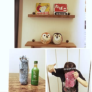 部屋全体/ダイソー フクロウ(不苦労)/ダイソー カチューシャ/ダイソー デニムヤーン&Tシャツヤーン/セリア 編み棒...などのインテリア実例 - 2017-04-30 22:45:42