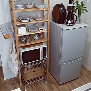 キッチン/無印良品/一人暮らし/1LDK/パイン材ユニットシェルフ...などのインテリア実例 - 2019-03-25 00:15:11
