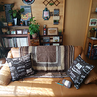 部屋全体/編み物/ブランケット❤︎/まだまだ初心者☆/あまり毛糸...などのインテリア実例 - 2017-10-31 12:05:02