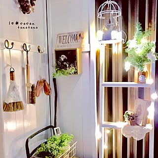 部屋全体/木かる粘土でシューモールド/鳥の巣風アレンジ♡/パーテーションDIY/ラダーDIY...などのインテリア実例 - 2016-12-14 06:28:56