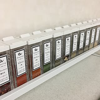 キッチン/調味料入れ/スパイスボトル/スパイスラック/自作ラベル...などのインテリア実例 - 2017-03-19 21:33:48