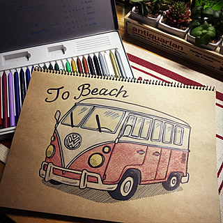 手描きイラスト Vw Type2のインテリア実例 Roomclip ルームクリップ