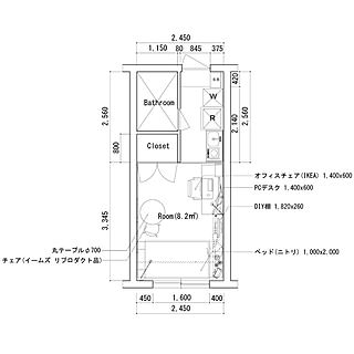 一人暮らし 平面図のインテリア レイアウト実例 Roomclip ルームクリップ