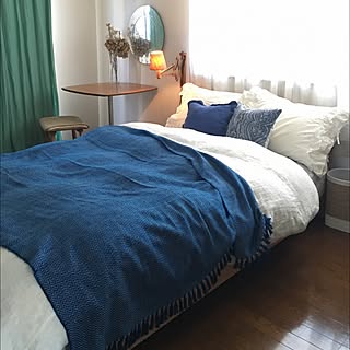 ベッド周り/一人暮らし/賃貸/リネンカーテン/ザラホーム...などのインテリア実例 - 2016-05-17 22:57:28
