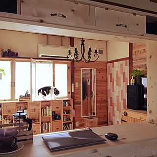 部屋全体/内窓DIY/棚DIY/板壁/おうちカフェ...などのインテリア実例 - 2017-04-22 15:30:32
